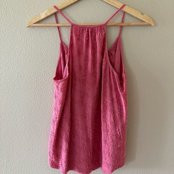 Anthropologie Pink Textured Spaghetti Strap Button Tank Size Small - Picture 6 of 9